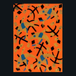 Póster Vintage Art Deco Jazz Pochoir Aves doradas Animal<br><div class="desc">Patrón de pochoir de jazz de arte de ilustracion vintage deco por Serge Gladky de Fleurs,  ediciones "Synth" Paris,  1929. El pochoir es una técnica de esténcil común en pinturas surrealistas. Un diseño de naturaleza moderna con aves doradas y detalles azules sobre un fondo geométrico negro y naranja brillante.</div>