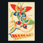 Póster Vintage Art Deco Jazz Pochoir Garden Butterflies<br><div class="desc">Vintage illustration art deco jazz pochoir wallpaper pattern by Serge Gladky from Nouvelles Compositions Decoratives, Paris, 1929. Pochoir is a stencil technique common in surrealism paintings. An elegant and chic cubism design featuring butterflies in geometric shapes and beautiful spring colors of bright red, green, blue and yellow. A modern and...</div>