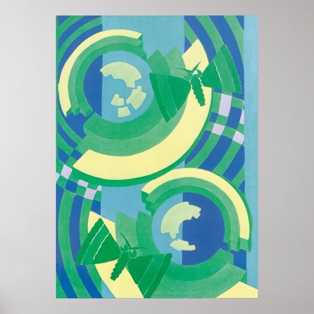 Póster Vintage Art Deco Jazz Pochoir Jardín Butterflies (Frente)