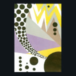 Póster Vintage Art Deco Pochoir Jazz Patrones Geométricos<br><div class="desc">Ilustracion vintage arte deco pochoir patrón por Yvonne Bouchard c 1930. El pochoir es una técnica de esténcil común en pinturas surrealistas. Diseño cubismo moderno con formas geométricas y colores. Líneas de zigzag y círculos de puntos de polka.</div>