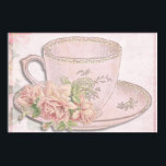 Póster Vintage Art Deco Rosa Tea Cup Saucer<br><div class="desc">Diseño de Té Tea Cup Rosa Art Deco Vintage.</div>