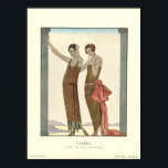 Póster Vintage Art Deco Vesper Noche de moda<br><div class="desc">Se trata de una impresión digitalmente realzada de una vintage noche Art Deco Vesper de 1923 vestida de plato de moda.</div>