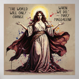 Póster Vintage Art Mary Magdalene Quote 