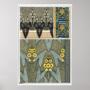 Póster Vintage Art Nouveau Arrowhead Garden Flowers