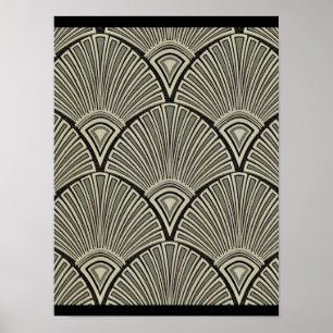 Póster vintage, art nouveau, beige, gray, art deco, frenc