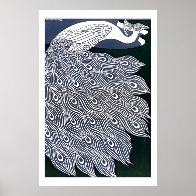 Póster Vintage Art Nouveau Peacock by Will Bradley (Frente)