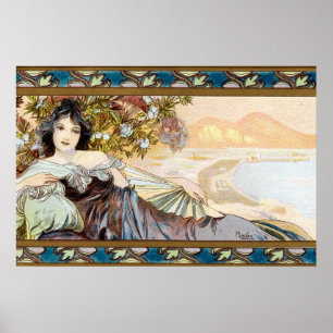 Póster Vintage Art Nouveau Woman de Alphonse Mucha