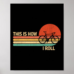 Póster Vintage Así es como ruedo bicicleta de montaña