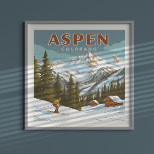 Póster Vintage Aspen Colorado