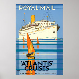 PÓSTER VINTAGE ATLANTIS OCEAN LINER VIAJE