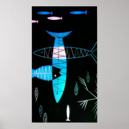 Póster Vintage Atomic Fish