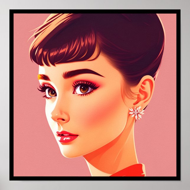Póster vintage audrey deco 1 (Frente)