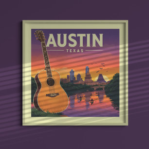 Póster Vintage Austin Texas