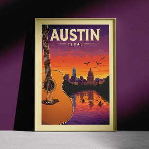 Póster Vintage Austin Texas