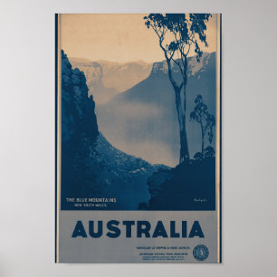 Póster Vintage Australia Blue Mountains Nueva Gales del S