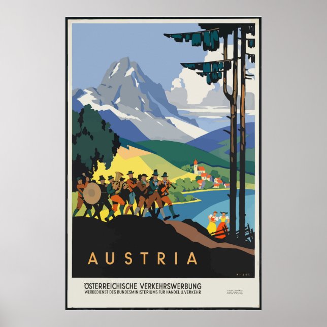Póster Vintage Austria Travel Classic Poster (Frente)