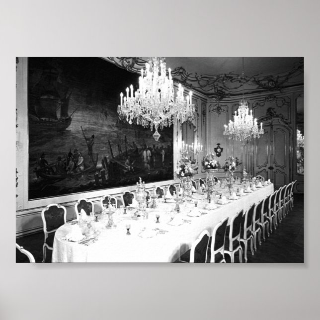 Póster Vintage Austria Viena Hofburg palace Comedor (Frente)