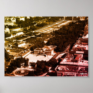 Póster Vintage Austria Viena vista general del parque Bel