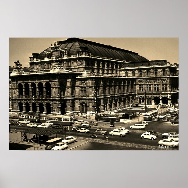 Póster Vintage Austria Vienna Staatsoper opera (Frente)