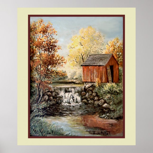 Póster Vintage, B. Mitchell Shed by Falls (Frente)