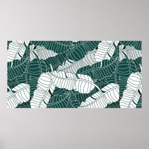 Póster vintage background leaves pattern design illustrat
