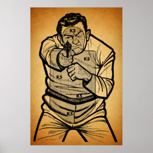 Póster Vintage Bad Guy Target Poster