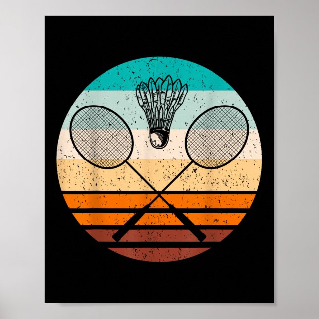Póster Vintage Badminton Player Badminton  (Frente)