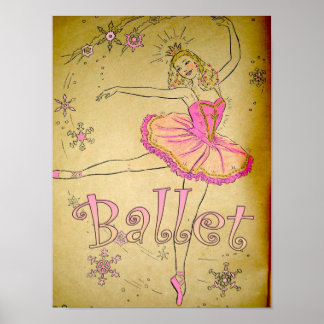 Póster Vintage Ballerina Wall Poster