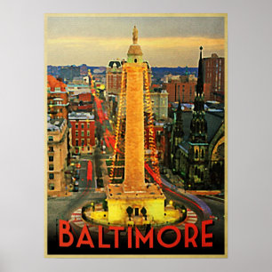 Póster Vintage Baltimore en Dusk