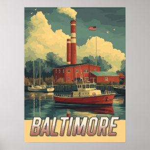 Póster Vintage Baltimore Maryland