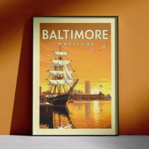 Póster Vintage Baltimore Maryland