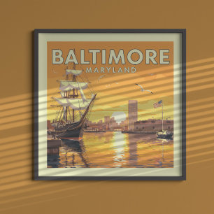 Póster Vintage Baltimore Maryland