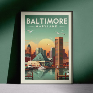Póster Vintage Baltimore Maryland