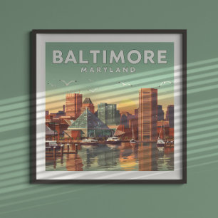 Póster Vintage Baltimore Maryland