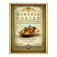 Vintage Banana Foster New Orleans Rótulo