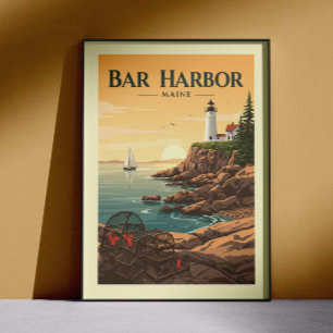 Póster Vintage Bar Harbour Maine
