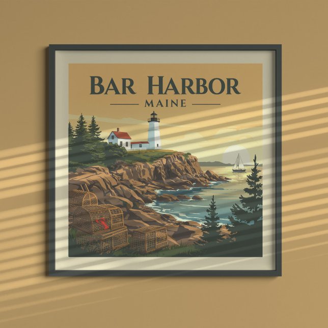 Póster Vintage Bar Harbour Maine (Subido por el creador)