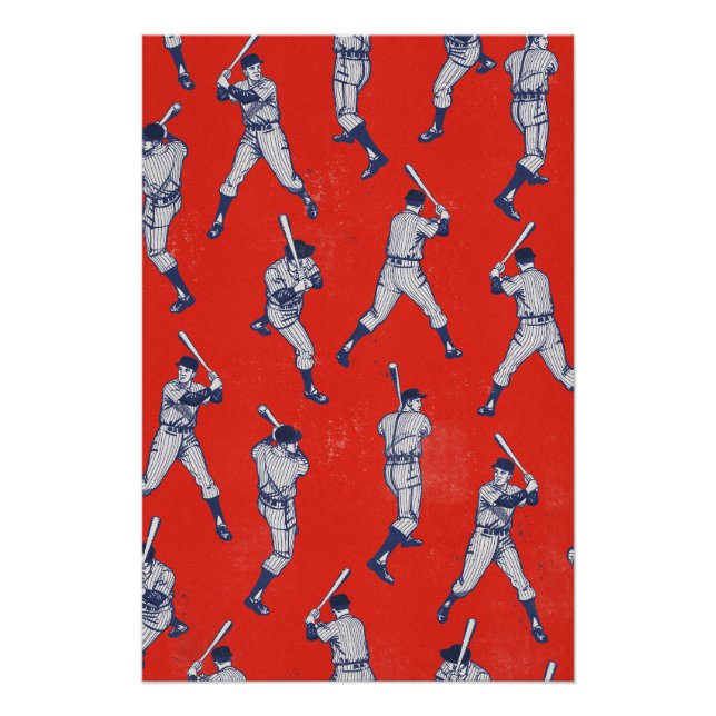 Póster Vintage Baseball pattern (Anverso)