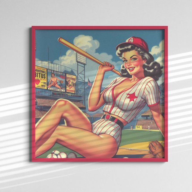 Póster Vintage Baseball Pin-up (Subido por el creador)