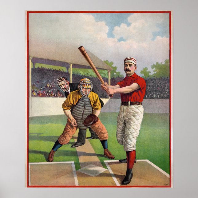 Póster Vintage Baseball Players  Poster (Frente)