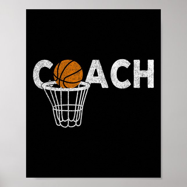 Póster Vintage Basketball Coaching Retro (Frente)