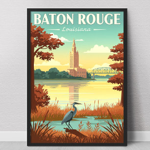 Póster Vintage Baton Rouge Luisiana
