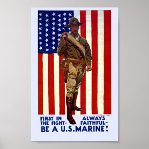 Póster Vintage Be A U.S. Marine