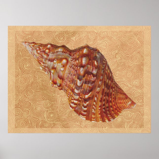 Póster Vintage Beach Seashell (Frente)