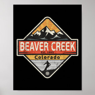 Póster Vintage Beaver Creek Colorado Snow Mountain Skitin