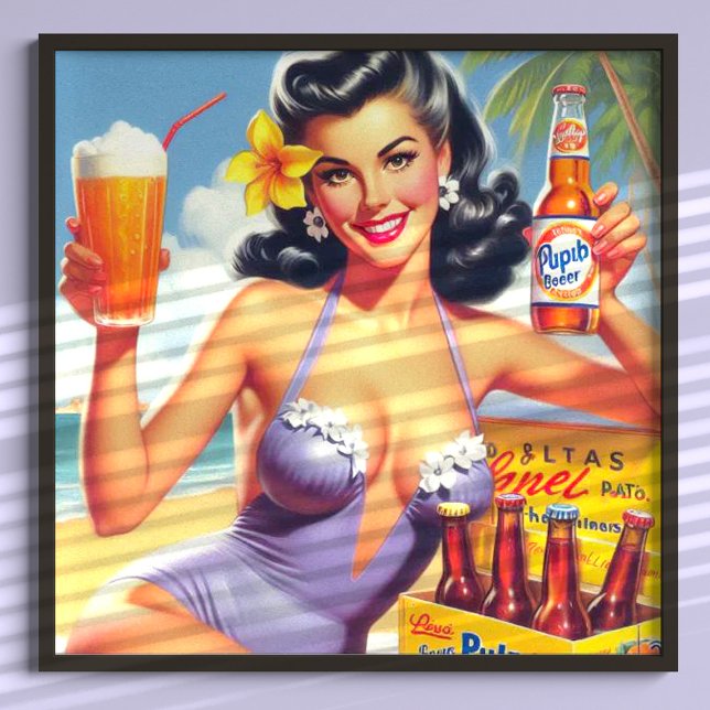 Póster Vintage Beer Summer Pin Up (Subido por el creador)