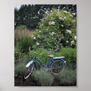 Póster Vintage Bicycle in Garden