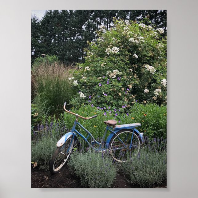 Póster Vintage Bicycle in Garden (Frente)