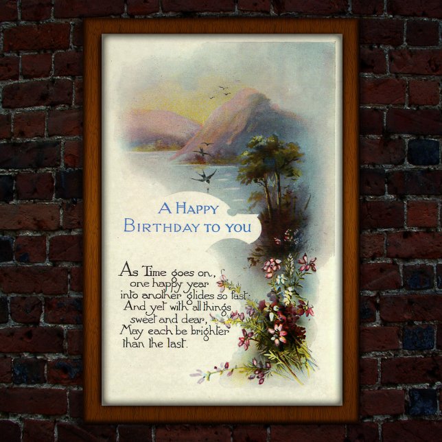 Póster Vintage Birthday 1917 Lake Swallow (Subido por el creador)