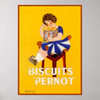 Póster Vintage Biscuits Pernot Ad